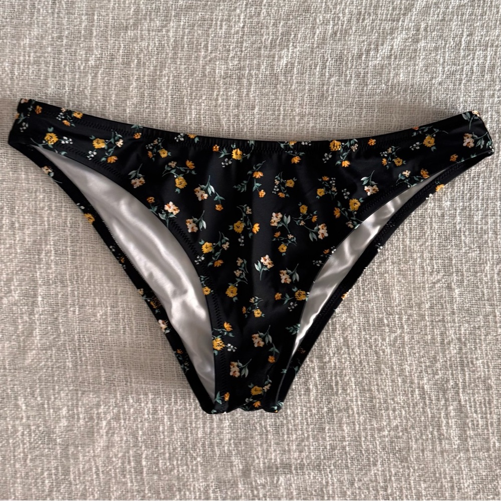Black Floral Bikini Bottoms